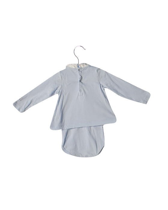 A Blue Long Sleeve Bodysuits from Petit Bateau in size 6-12M for boy. (Back View)