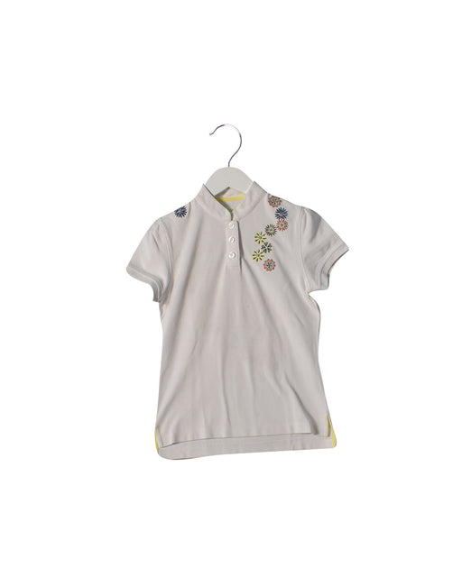 A White Short Sleeve Polos from Shanghai Tang in size 8Y for girl. (Front View)
