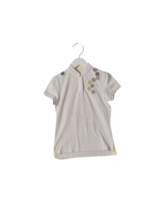 A White Short Sleeve Polos from Shanghai Tang in size 8Y for girl. (Front View)