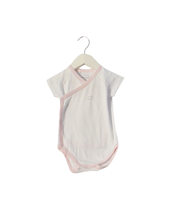 A White Short Sleeve Bodysuits from Absorba in size 3-6M for girl. (Front View)