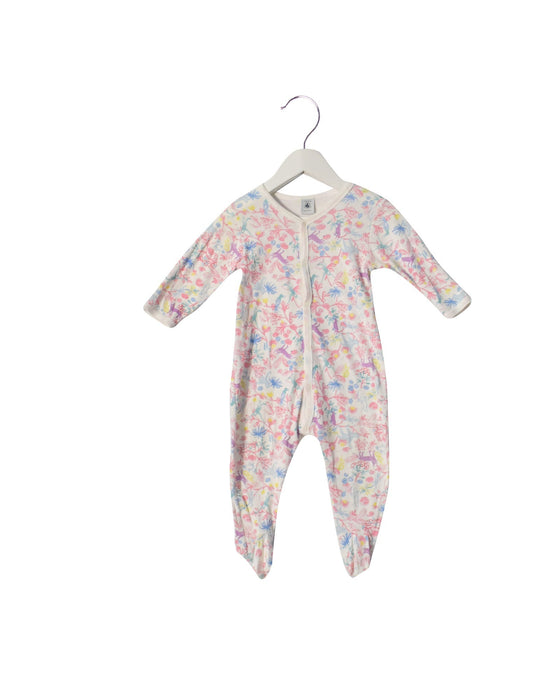 A Pink Long Sleeve Jumpsuits from Petit Bateau in size 6-12M for girl. (Front View)