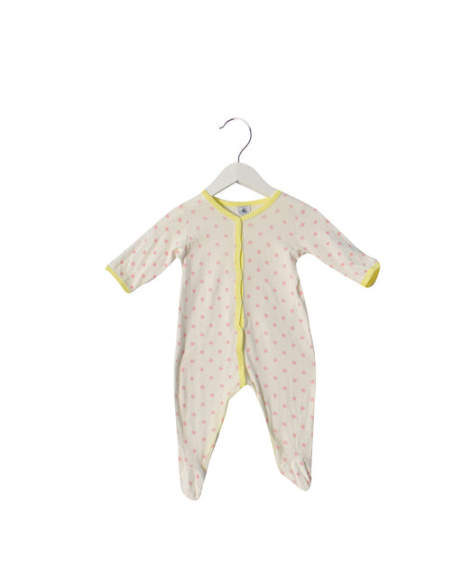 A Pink Long Sleeve Jumpsuits from Petit Bateau in size 3-6M for neutral. (Front View)