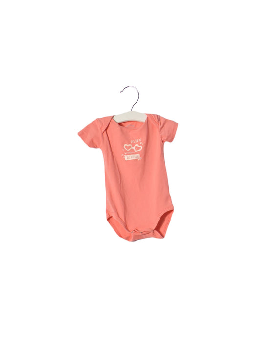 A Pink Short Sleeve Bodysuits from 3Pommes in size 6-12M for girl. (Back View)