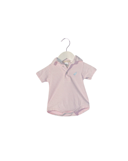 A Pink Short Sleeve Bodysuits from The Beaufort Bonnet Company in size 3-6M for girl. (Front View)