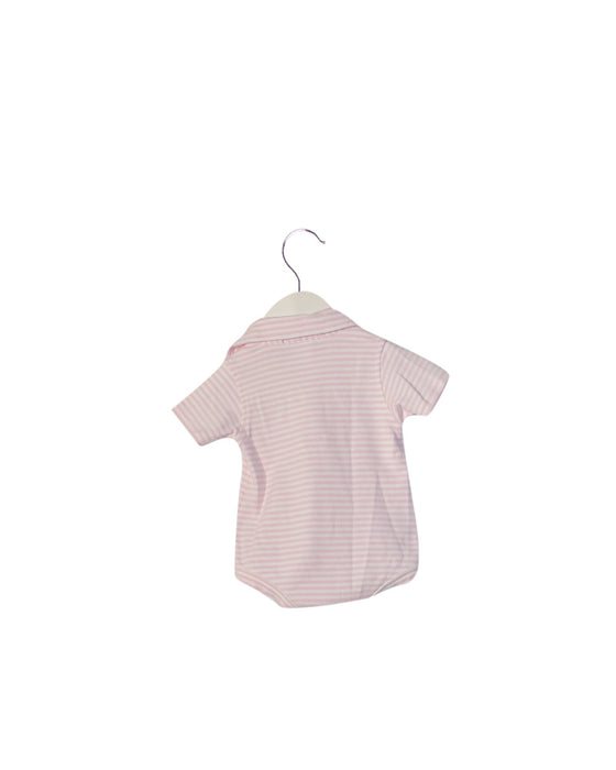 A Pink Short Sleeve Bodysuits from The Beaufort Bonnet Company in size 3-6M for girl. (Back View)