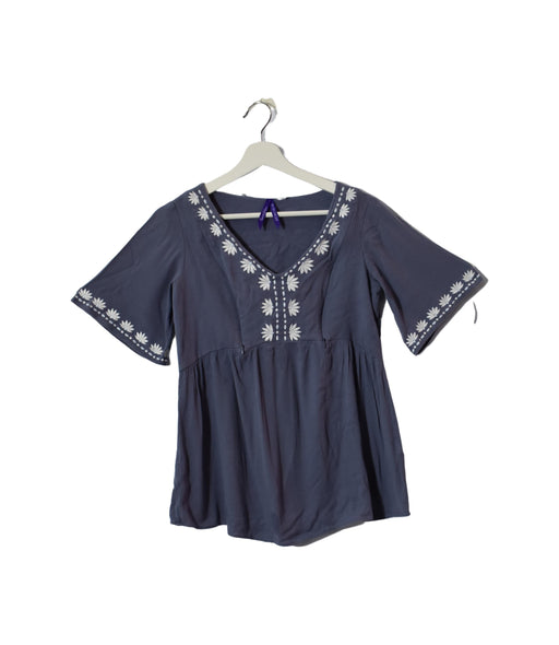 A Purple Short Sleeve Tops from Seraphine in size XS for maternity. (Front View)