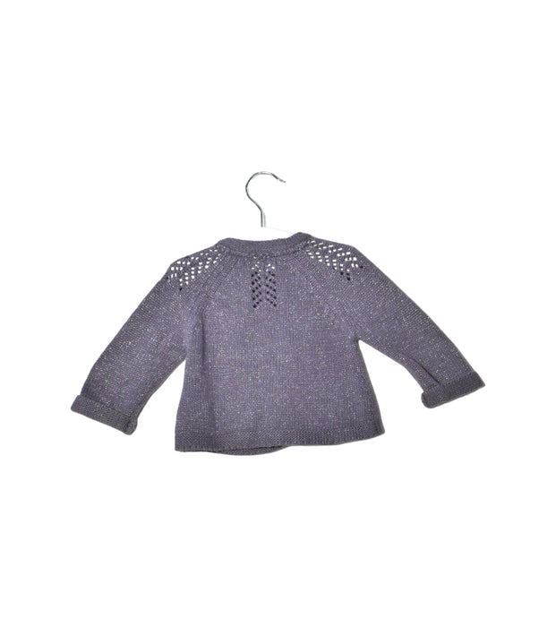 A Purple Cardigans from Boden in size 3-6M for girl. (Back View)