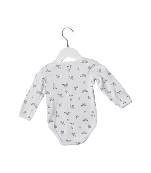 A White Long Sleeve Bodysuits from Bout'Chou in size 12-18M for neutral. (Back View)