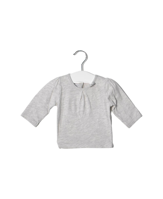A Grey Long Sleeve Tops from Petit Bateau in size 0-3M for girl. (Front View)