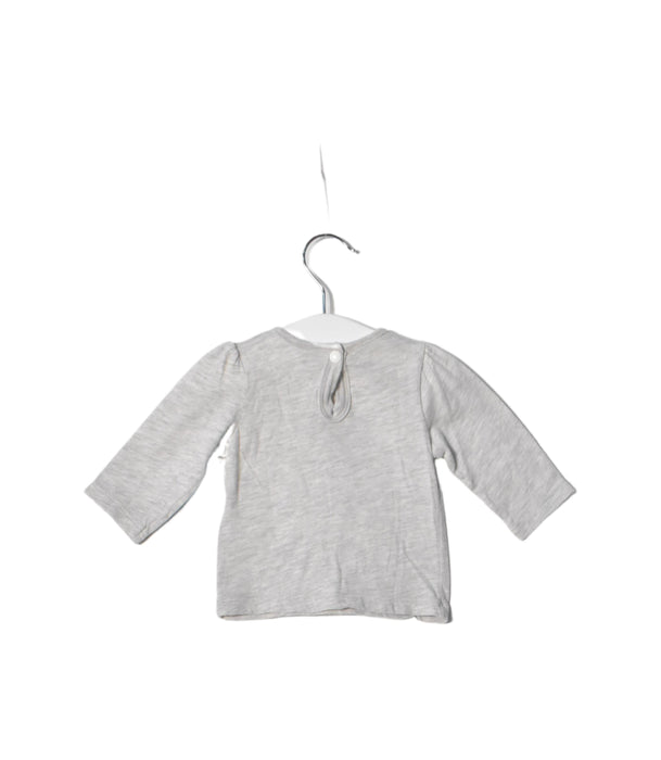 A Grey Long Sleeve Tops from Petit Bateau in size 0-3M for girl. (Back View)
