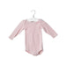 A Pink Long Sleeve Bodysuits from Petit Bateau in size 3-6M for girl. (Front View)