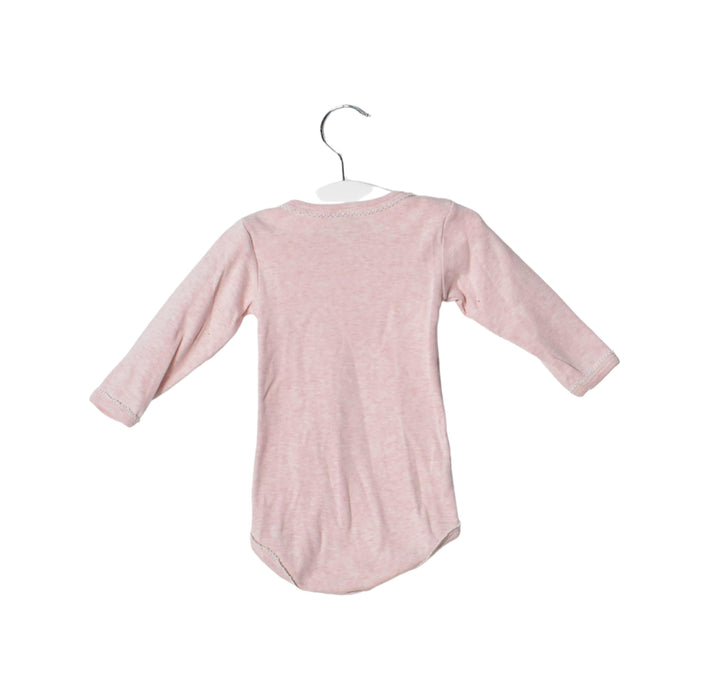 A Pink Long Sleeve Bodysuits from Petit Bateau in size 3-6M for girl. (Back View)