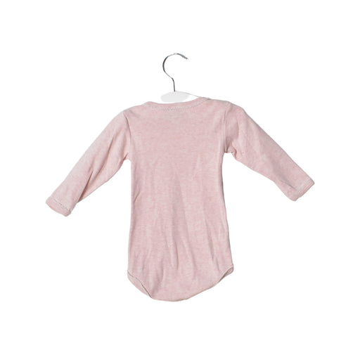 A Pink Long Sleeve Bodysuits from Petit Bateau in size 3-6M for girl. (Front View)