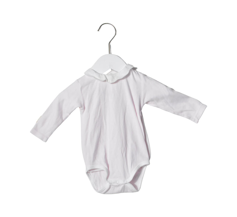 A Pink Long Sleeve Bodysuits from Jacadi in size 3-6M for girl. (Front View)