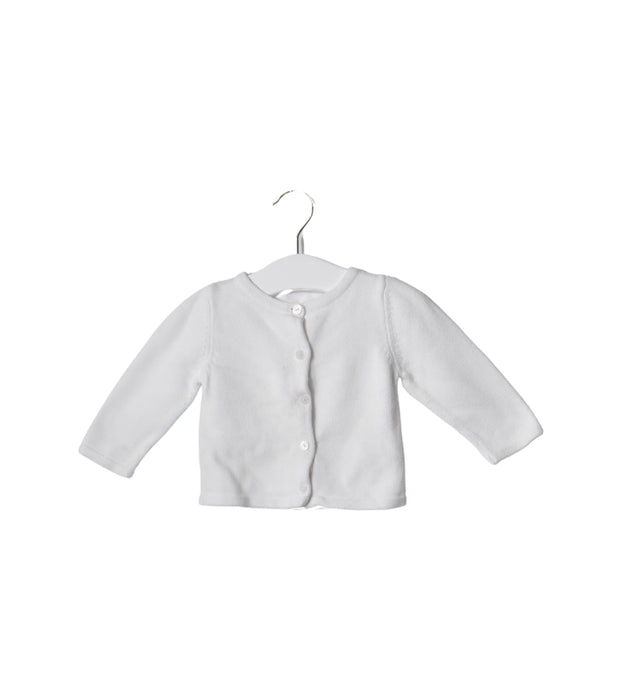 A White Cardigans from Jacadi in size 6-12M for girl. (Front View)