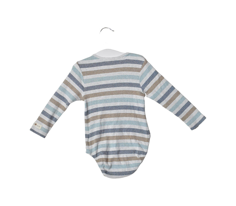 A Blue Long Sleeve Bodysuits from Purebaby in size 12-18M for neutral. (Back View)