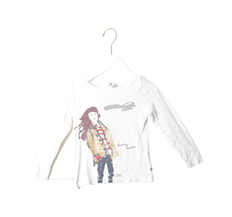 A White Long Sleeve Tops from Petit Bateau in size 5T for girl. (Front View)