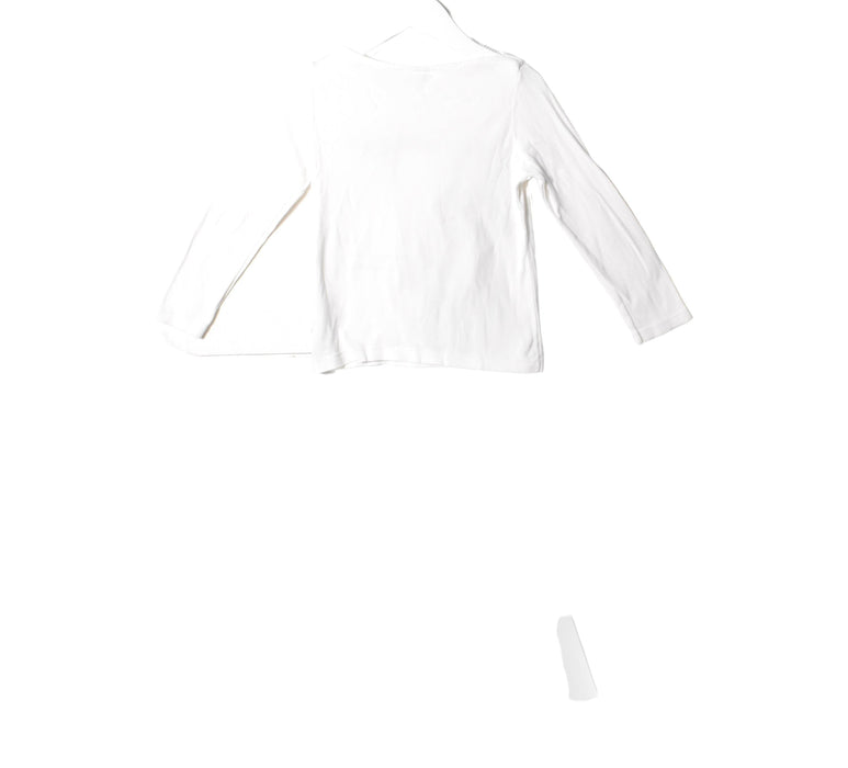 A White Long Sleeve Tops from Petit Bateau in size 5T for girl. (Back View)