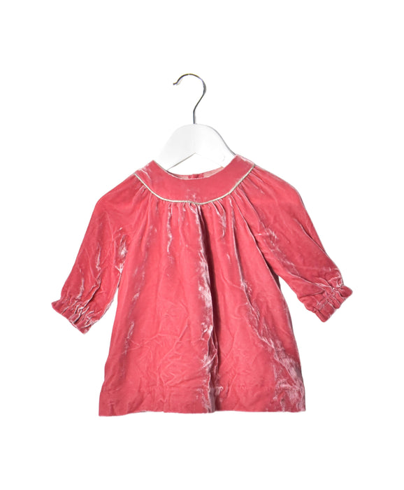 A Pink Long Sleeve Dresses from Bonpoint in size 6-12M for girl. (Front View)