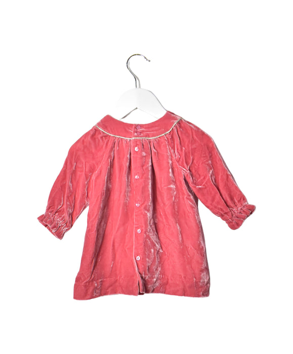 A Pink Long Sleeve Dresses from Bonpoint in size 6-12M for girl. (Back View)