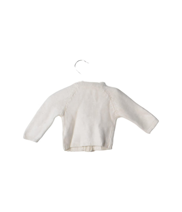A White Cardigans from Chateau de Sable in size 0-3M for girl. (Back View)