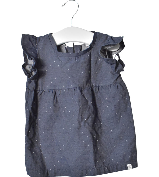 A White Short Sleeve Dresses from Mori in size 6-12M for girl. (Front View)