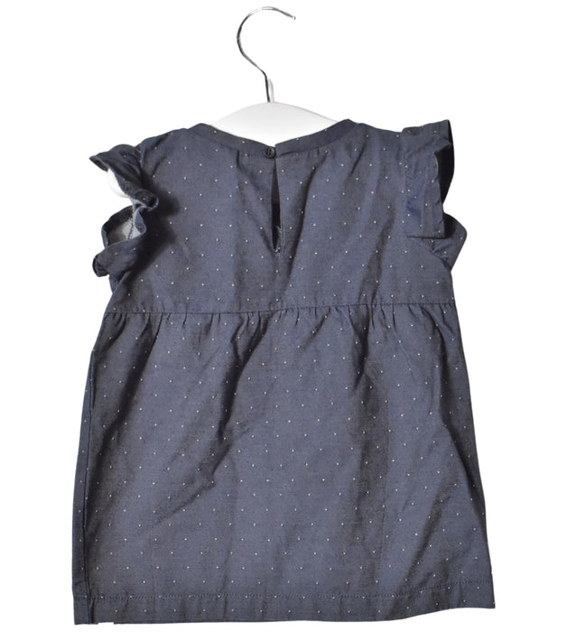 A White Short Sleeve Dresses from Mori in size 6-12M for girl. (Back View)
