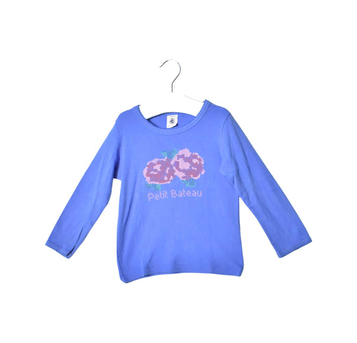 A Blue Long Sleeve Tops from Petit Bateau in size 3T for girl. (Front View)