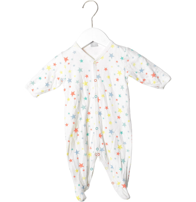 A Blue Long Sleeve Jumpsuits from Petit Bateau in size 0-3M for girl. (Front View)