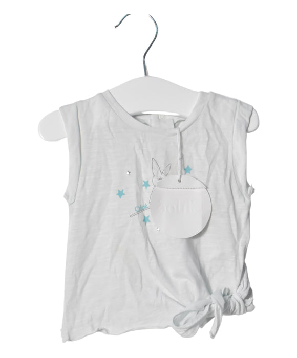A Green Sleeveless Tops from Chloe in size 3-6M for girl. (Back View)