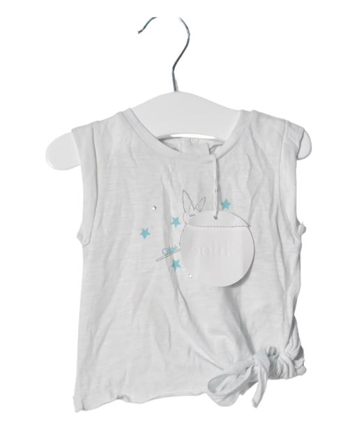 A Green Sleeveless Tops from Chloe in size 3-6M for girl. (Front View)