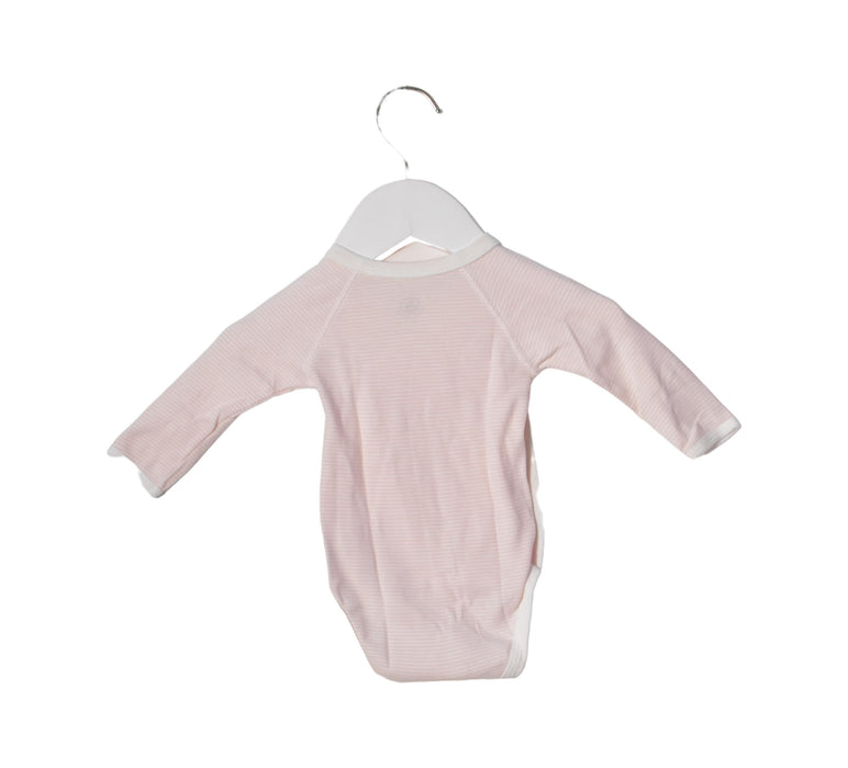 A Pink Long Sleeve Bodysuits from Petit Bateau in size 3-6M for girl. (Back View)