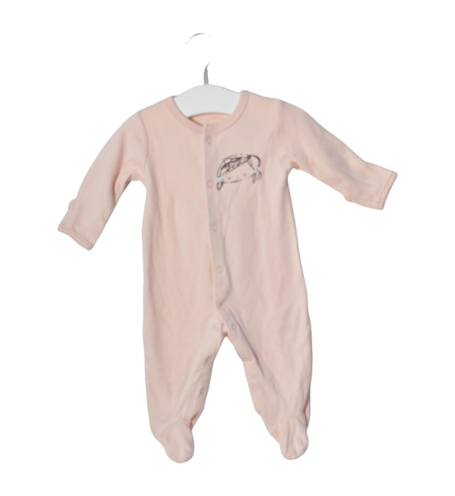 A Pink Long Sleeve Jumpsuits from Mamas & Papas in size 0-3M for girl. (Front View)