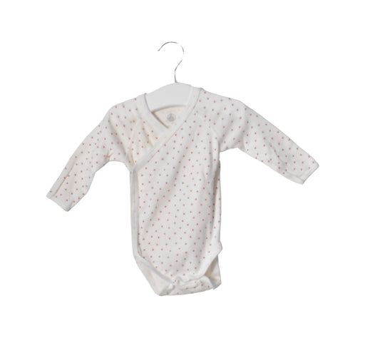A White Long Sleeve Bodysuits from Petit Bateau in size 3-6M for girl. (Front View)