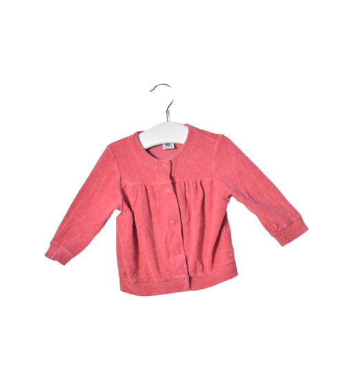 A Pink Cardigans from Petit Bateau in size 6-12M for girl. (Front View)