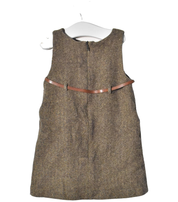 A Brown Sleeveless Dresses from Bonpoint in size 4T for girl. (Back View)