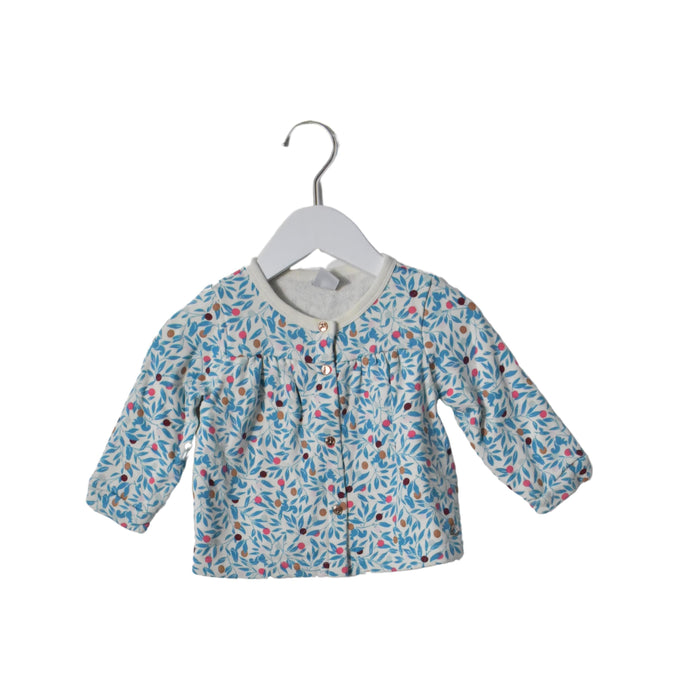 A White Cardigans from Petit Bateau in size 6-12M for girl. (Front View)