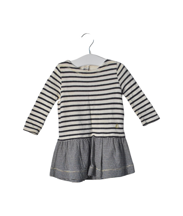 A Black Long Sleeve Dresses from Petit Bateau in size 6-12M for girl. (Front View)