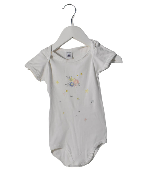 A White Short Sleeve Bodysuits from Petit Bateau in size 18-24M for girl. (Front View)