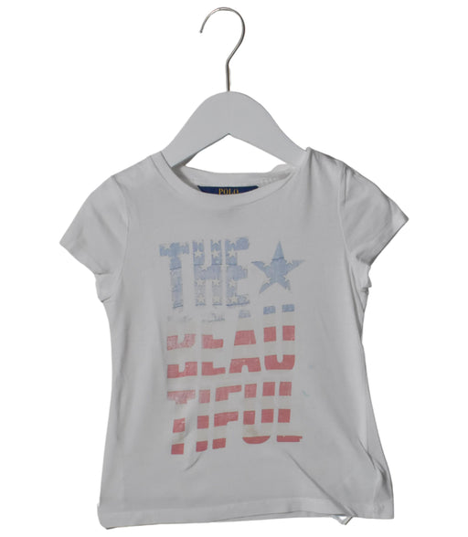 A White Short Sleeve T Shirts from Polo Ralph Lauren in size 4T for neutral. (Front View)