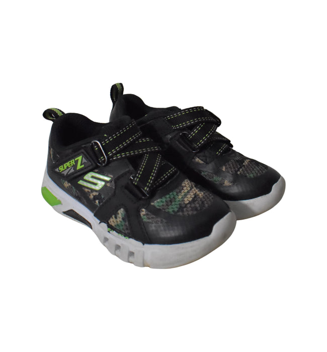 A Black Sneakers from Skechers in size 3T for boy. (Front View)