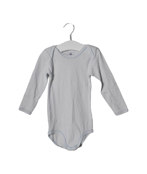 A Blue Long Sleeve Bodysuits from Petit Bateau in size 3T for girl. (Front View)