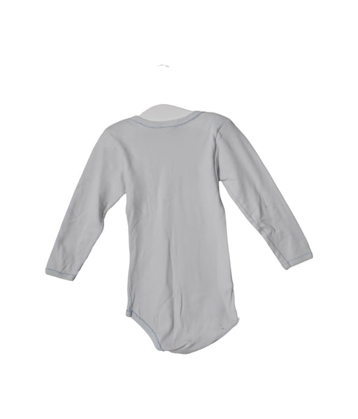A Blue Long Sleeve Bodysuits from Petit Bateau in size 3T for girl. (Front View)