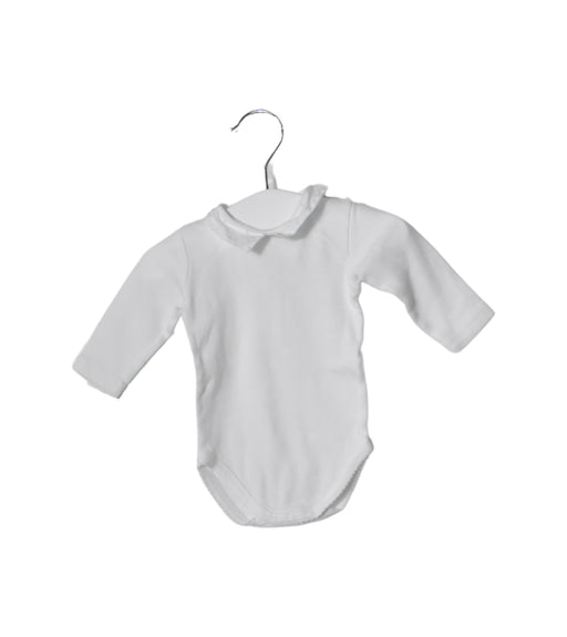 A White Long Sleeve Bodysuits from Bonpoint in size 0-3M for neutral. (Front View)