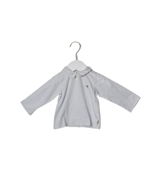 A White Long Sleeve Tops from Petit Patapon in size 3-6M for boy. (Front View)