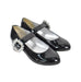 A Black Flats from Simonetta in size 5T for girl. (Back View)