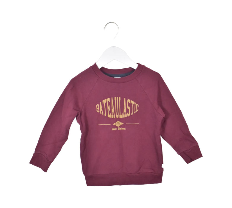 A Red Crewneck Sweatshirts from Petit Bateau in size 4T for neutral. (Front View)