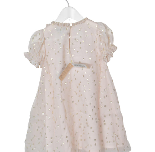 A Pink Short Sleeve Dresses from Velveteen in size 4T for girl. (Front View)