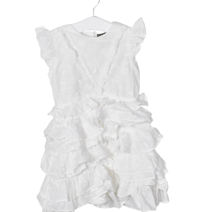 A White Short Sleeve Dresses from Velveteen in size 4T for girl. (Back View)