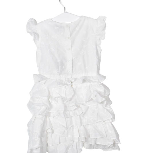 A White Short Sleeve Dresses from Velveteen in size 4T for girl. (Front View)